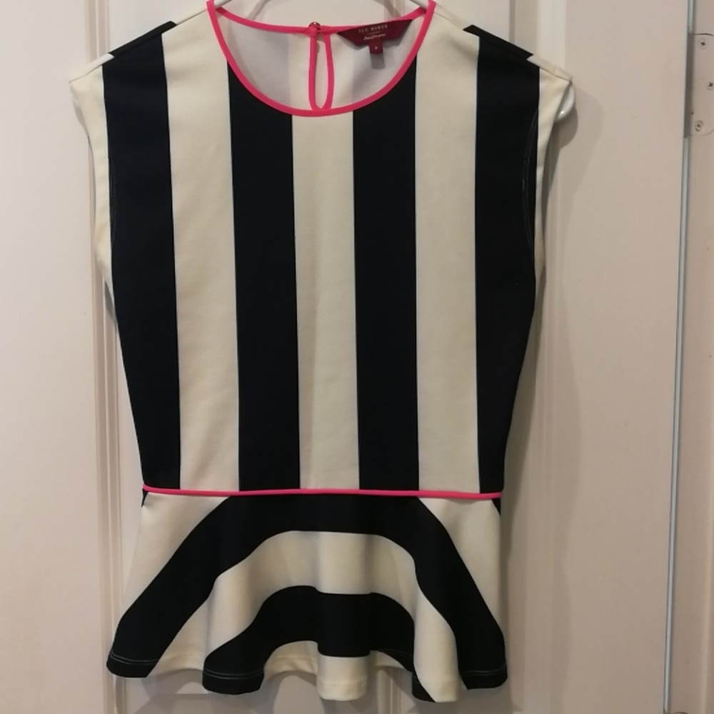 Black and white strip top